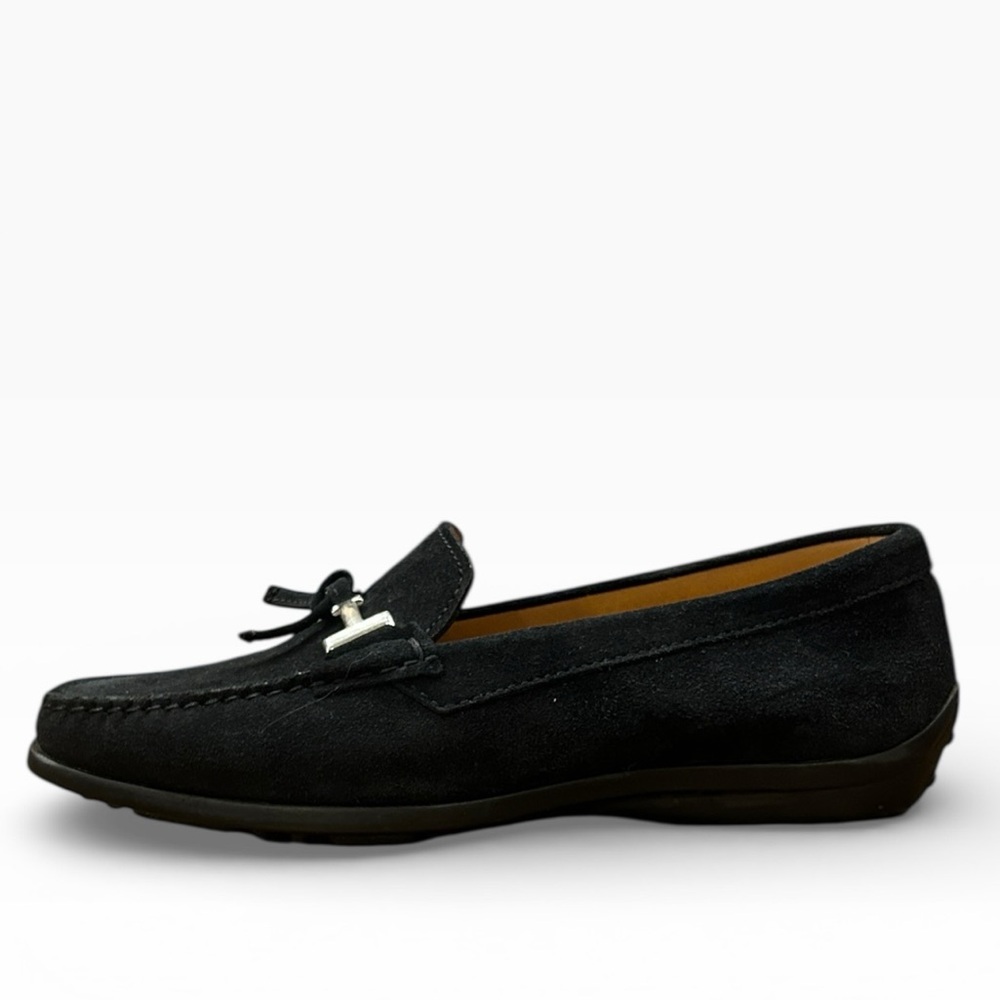 Diane B. Tid Bit Italian Black Suede Loafers Size 37 1/2 US Size 7.5 - Picture 4 of 14
